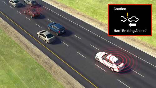 GM Canada
When a vehicle-to-vehicle equipped car is detected to be braking hard, 2017 Cadillac CTS drivers will get a 'Hard Braking Ahead' alert, giving them extra time to react.