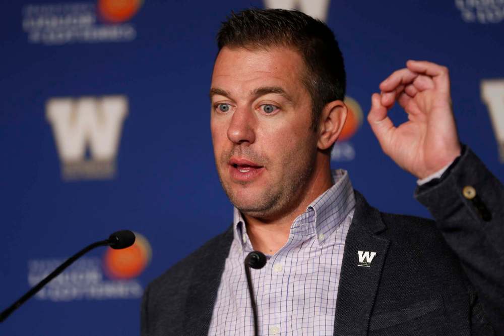 JOHN WOODS / WINNIPEG FREE PRESS FILES
Winnipeg Blue Bombers General Manager Kyle Walters says times have changed in terms of dealing with concussions in the CFL with player safety priority No. 1.