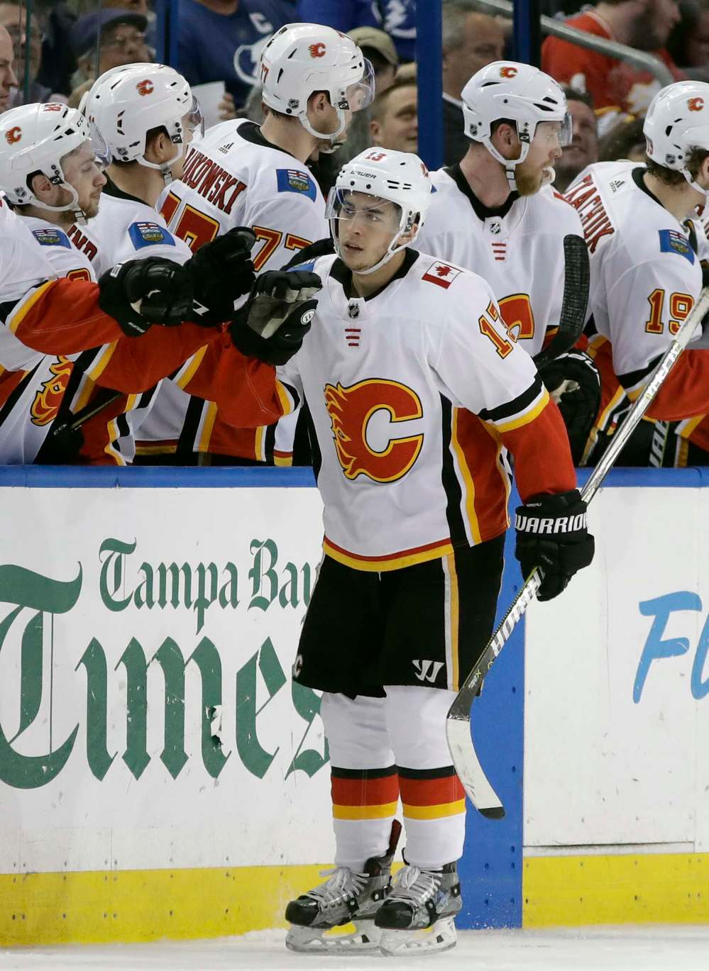 Johnny Gaudreau celebrates a goal. (Associated Press files)