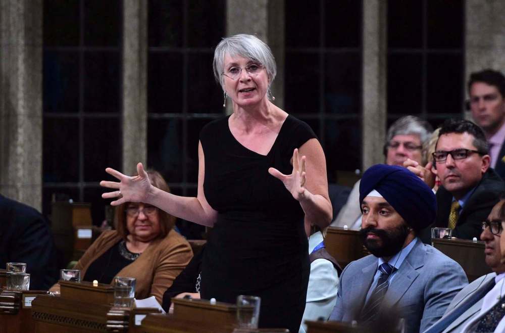 Sean Kilpatrick / The Canadian Press
Patty Hajdu, Minister of Employment, Workforce Development and Labour, stands during question period in the House of Commons in Ottawa.