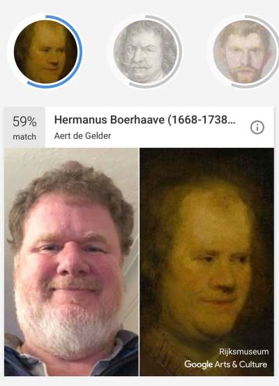 GOOGLE ARTS AND CULTURE APP
Winnipeg Free Press columnist Doug Speirs and Hermanus Boerhaave by artist Aert de Gelder.