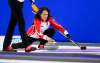 SEAN KILPATRICK / THE CANADIAN PRESS
Team Canada skip Michelle Englot throws the stone while taking on B.C. at the Scotties Tournament of Hearts in Penticton, B.C., on Saturday, Jan. 27, 2018.