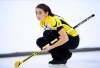 SEAN KILPATRICK / THE CANADIAN PRESS
Manitoba third Shannon Birchard looks at her throw while taking on the Yukon at the Scotties Tournament of Hearts in Penticton, B.C., on Sunday, Jan. 28, 2018.