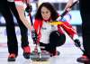 SEAN KILPATRICK / THE CANADIAN PRESS
Team Canada's skip Michelle Englot throws the stone while taking on Alberta at the Scotties Tournament of Hearts in Penticton, B.C., on Sunday, Jan. 28, 2018.