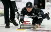 TREVOR HAGAN / WINNIPEG FREE PRESS
Mike McEwen throws a rock while playing against the Merv Satterhwaite rink at the Viterra Championships in Winkler, Wednesday, January 31, 2018.
