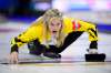 SEAN KILPATRICK / THE CANADIAN PRESS
Manitoba skip Jennifer Jones calls the sweep while taking on B.C. at the Scotties Tournament of Hearts in Penticton, B.C., on Thursday, Feb. 01, 2018.