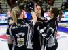 SEAN KILPATRICK / THE CANADIAN PRESS
Kerri Einarson shares a high-five with her teammates Liz Fyfe, Kristin MacCuish and Selena Kaatz during a match Friday. The East St. Paul rink are on the brink of playing in the championship final.