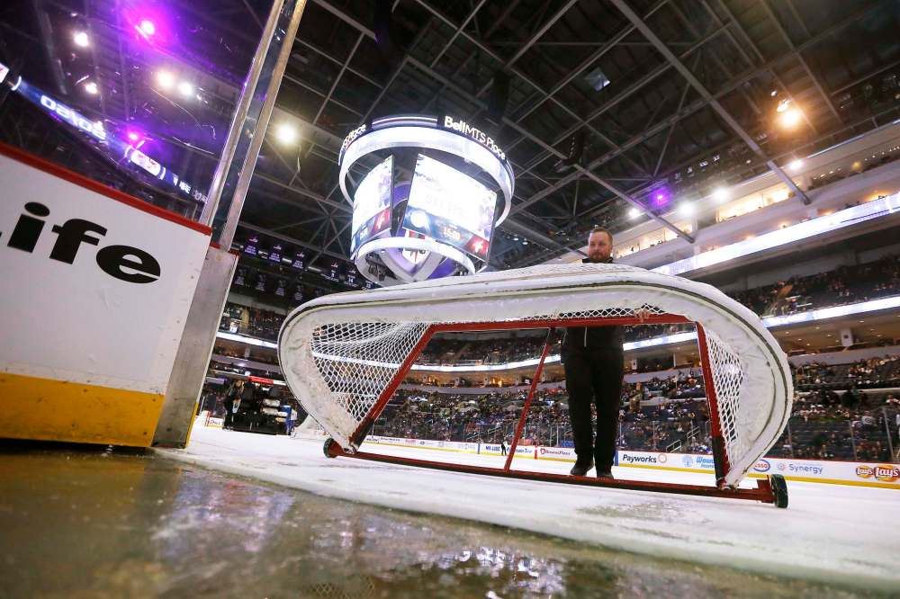 The Ice Crew moves the nets.