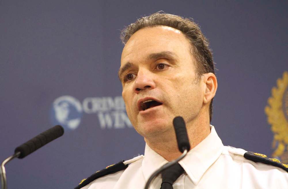 RYAN THORPE / WINNIPEG FREE PRESS
Police chief Danny Smyth says that in January, officers seized half the amount of meth they seized during six months last year. The drug has become cheaper and more people are using it.