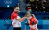 NATACHA PISARENKO / THE ASSOCIATED PRESS
Canada's Kaitlyn Lawes, right, and John Morris, celebrate winning the mixed doubles semi-final curling match against Norway's Kristin Skaslien and Magnus Nedregotten at the 2018 Winter Olympics in Gangneung, South Korea, Monday, Feb. 12, 2018.