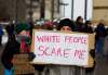 Jason Franson / THE CANADIAN PRESS
A woman in Edmonton holds a sign during a rally held Saturday in response to the acquittal of Gerald Stanley, who was on trial for the murder of Colten Boushie.