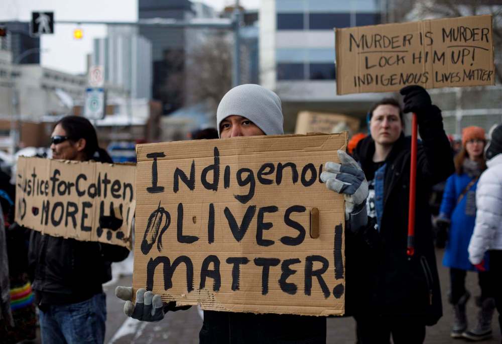 Jason Franson / The Canadian Press
Countrywide protests greeted Gerald Stanley’s acquittal in the shooting death of Colten Boushie.