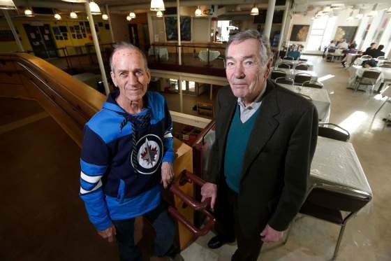 JOHN WOODS / WINNIPEG FREE PRESSSel Burrows (left) and Charles Huband, co-chairmen of the Rail Yard Relocation Project, want to start investigating moving Winnipeg’s rail yards from its current location.