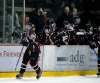 PHIL HOSSACK / WINNIPEG FREE PRESS
St Paul's Crusader Matthew Sachvie celebrates scoring the fifth and final goal against the Sturgeon Heights Huskies in the 3rd period of a hard hitting High School playoff game Wednesday.