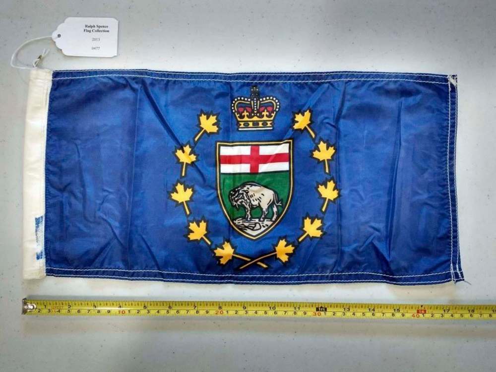 SUPPLIED
The flag that flies on the hood of the lieutenant-governor’s limousine. It is one of the flags donated to the museum by Rev. Ralph Spence, a retired Anglican bishop in Hamilton.