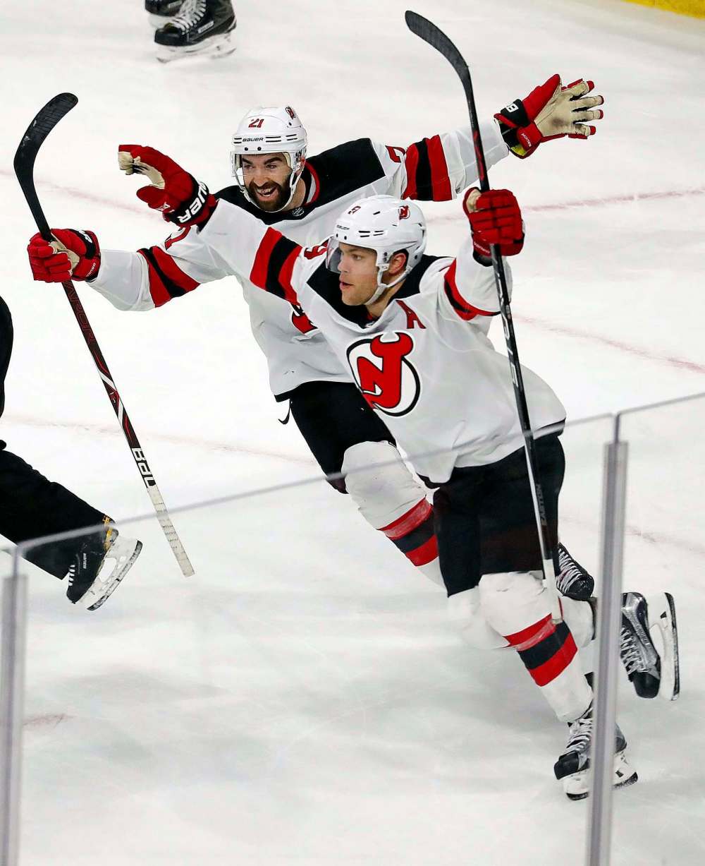 Karl B DeBlaker / The Associated Press files
Emerging Hart Trophy candidate Taylor Hall’s (right) New Jersey Devils host the Jets on Thursday.