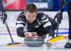 THE CANADIAN PRESS/Andrew Vaughan
Mike McEwen, skip of the wild card team from the Fort Rouge Curling Club in Winnipeg, delivers a rock as they play Ontario in the eight-team championship round at the Tim Hortons Brier at the Brandt Centre in Regina on Thursday.