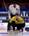 Michael Burns / Winnipeg Free Press Files
Team Manitoba skip Reid Carruthers, back, and Team Wild Card skip Mike McEwen will face each other Friday night with McEwen needing a victory just for a chance to get into the final four this weekend.