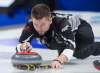 THE CANADIAN PRESS/Andrew Vaughan
Mike McEwen, skip of the wild card team from the Fort Rouge Curling Club in Winnipeg, delivers a rock against Sakatchewan in the eight-team championship round at the Tim Hortons Brier at the Brandt Centre in Regina on Friday.