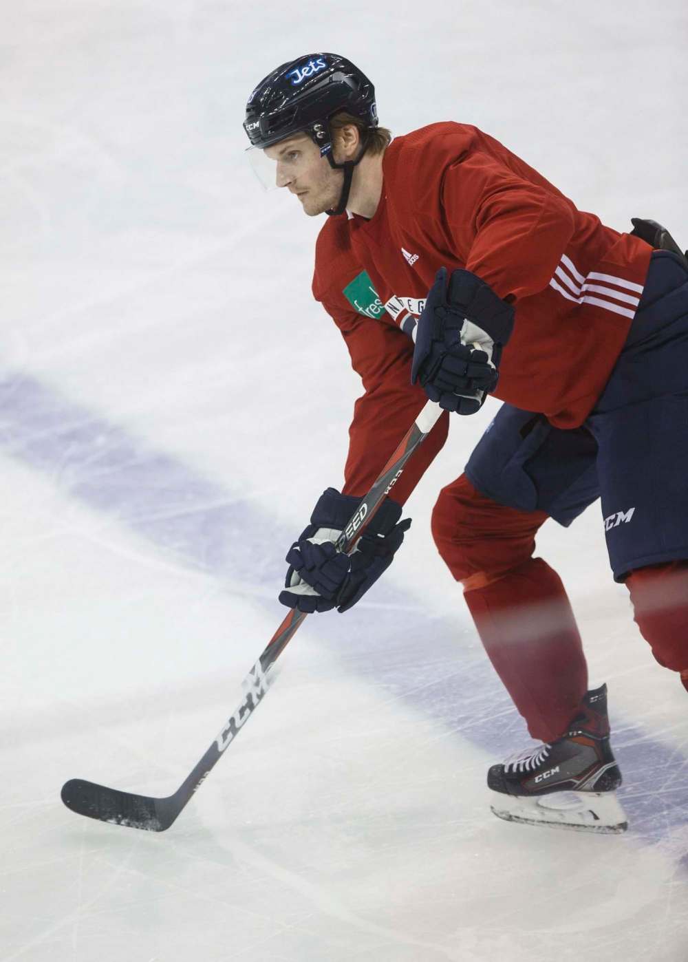 MIKE DEAL / WINNIPEG FREE PRESS
Winnipeg Jets defenceman Jacob Trouba is in the NHL's concussion protocol after being rocked with a heavy hit in Sunday night's game against Dallas.