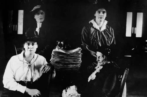 The Canadian Press files
Clockwise from top left: Lillian Beynon Thomas, Winona Dixon, Amelia Burritt and Dr. Mary Crawford presented the final petition for women&rsquo;s suffrage to the Manitoba Legislature in 1915.