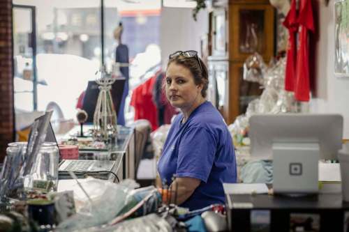 Jacob Biba / for the Washington Post
Stephanie Henderson, manager at the Second Chances thrift store, was surprised at all the information Facebook has about her, from apps she&rsquo;s downloaded to who&rsquo;s poked her and how many times.