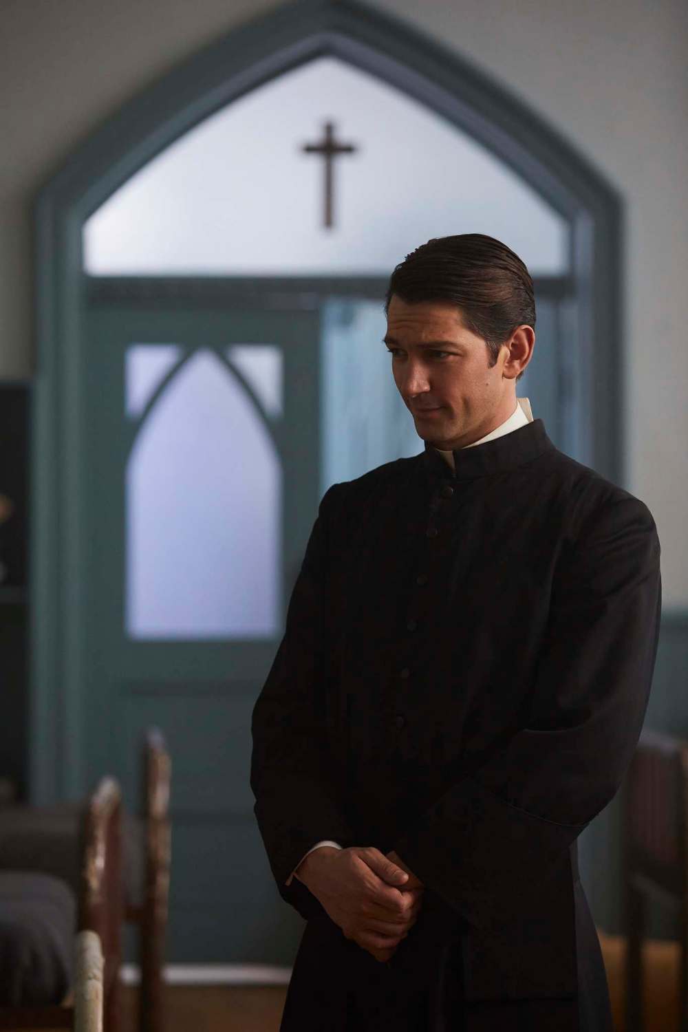 Elevation Pictures
Michiel Huisman is Father Gaston, a padre who arranges for Saul to watch hockey games on television.