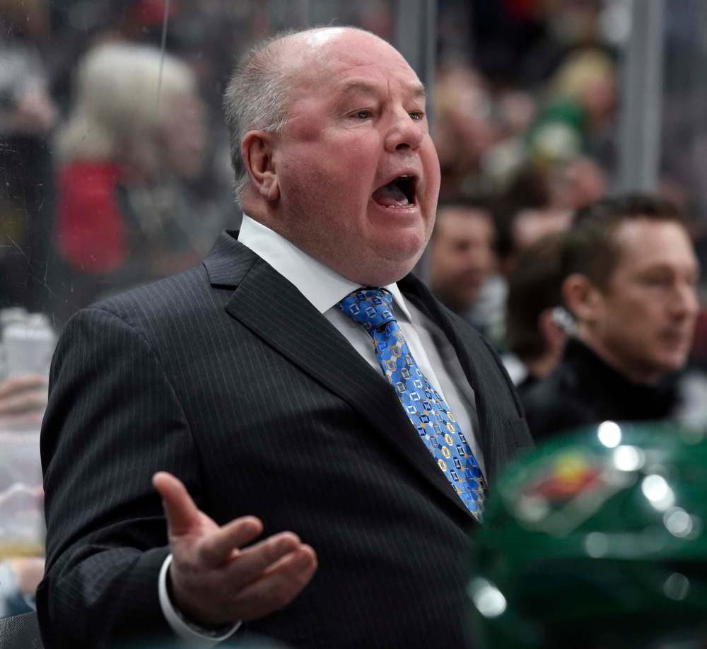 (AP Photo/Hannah Foslien)
Minnesota Wild head coach Bruce Boudreau said the Winnipeg Jets power play goal Wednesday was the subject of much of the Wild's video work today.