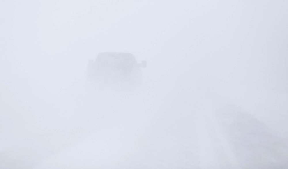 It was a whiteout on the highway near Monticello, Minnesota this morning. Free Press photographer Trevor Hagan was on his way to Minneapolis to cover the Jets/Wild playoff series.