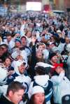 MIKAELA MACKENZIE / WINNIPEG FREE PRESS
The crowd at the Jets whiteout party on Donald Street in Winnipeg last Wednesday. This Friday's street party is expected to be even larger and attract even more hockey fans than either of the events last week during the Jets two playoff games.