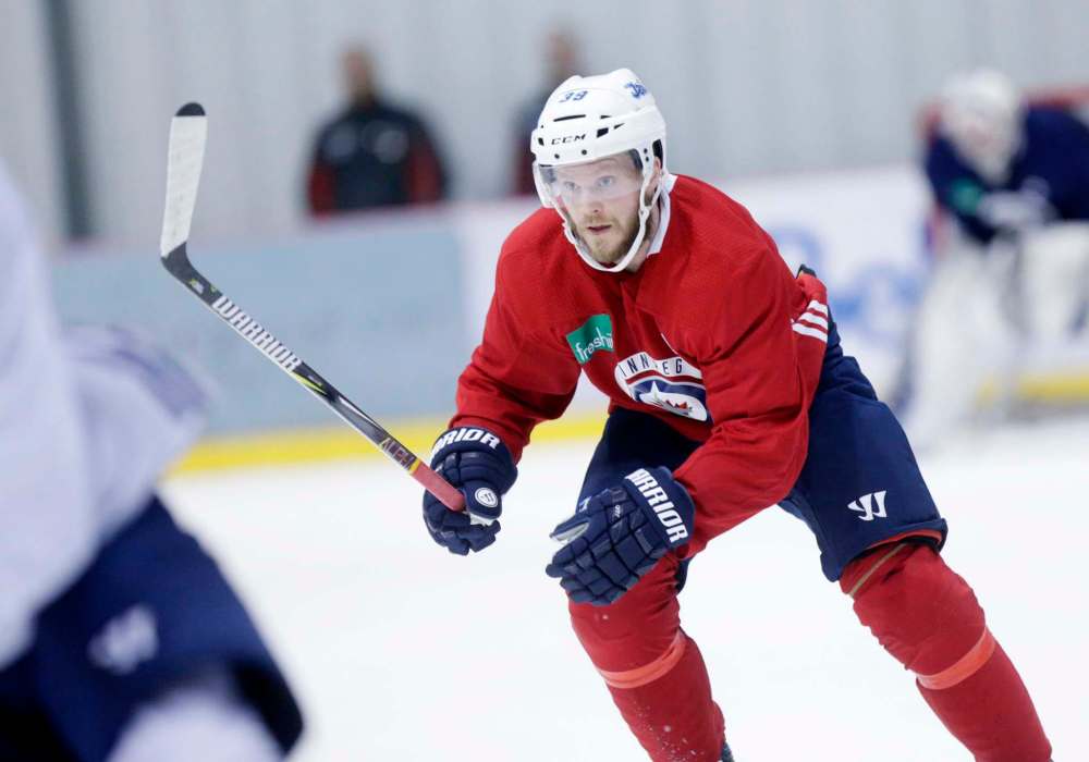 MIKAELA MACKENZIE / WINNIPEG FREE PRESS
Defenceman Toby Enstrom hasn't played since March 23, but it appears as he'll be back in the game when Winnipeg meets Nashville in their second-round series, which could begin Friday.