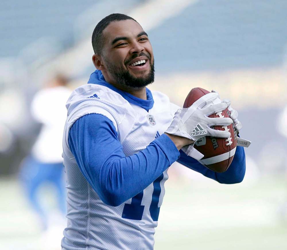 PHIL HOSSACK / WINNIPEG FREE PRESS
Nic Demski was all smiles at the Bomber Mini-Camp Wednesday afternoon.