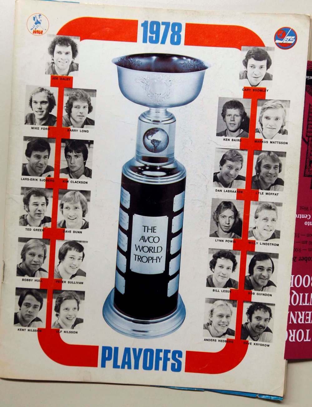 WINNIPEG FREE PRESS / UNIVERSITY OF MANITOBA ARCHIVES
A program for the 1978 World Hockey Association playoffs, when the Jets would lose only one game on the way to the title.