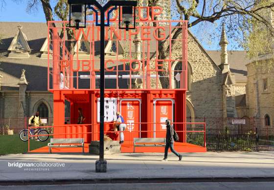 BRIDGEMANCOLLABORATIVE ARCHITECTUREThe brightly coloured design features two washrooms, including one for handicapped patrons, and a kiosk.