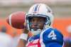 Graham Hughes
/ The Canadian Press
Montreal Alouettes quarterback Darian Durant (4) throws a pass during first half CFL football action against the Hamilton Tiger-Cats, in Montreal on Sunday, October 22, 2017.