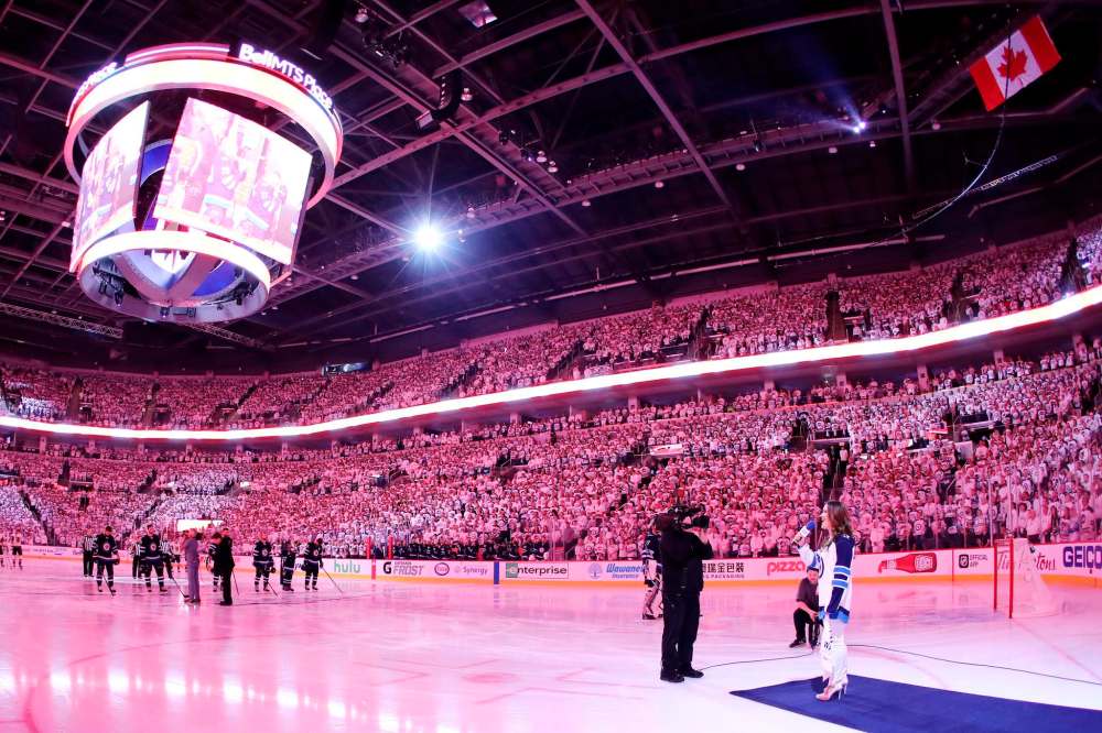 Nattrass estimates she’s now sung O Canada 800 times. (Photo by Elsa/Getty Images)