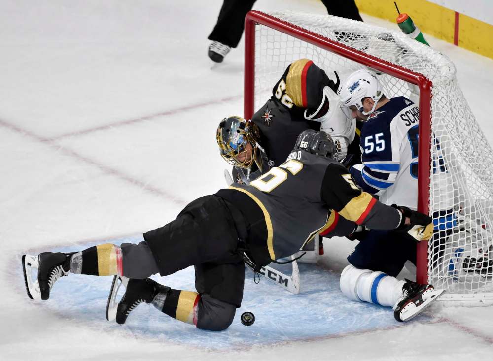 David Becker / The Associated Press files
While forward Mark Scheifele has been flying in the playoffs, the Jets are going to need production from other players if they are going to get past Vegas.