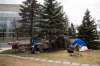 MIKE DEAL / WINNIPEG FREE PRESS
All Saints' Anglican Church at Broadway and Osborne has become home to a tent village, which was erected by homeless people.