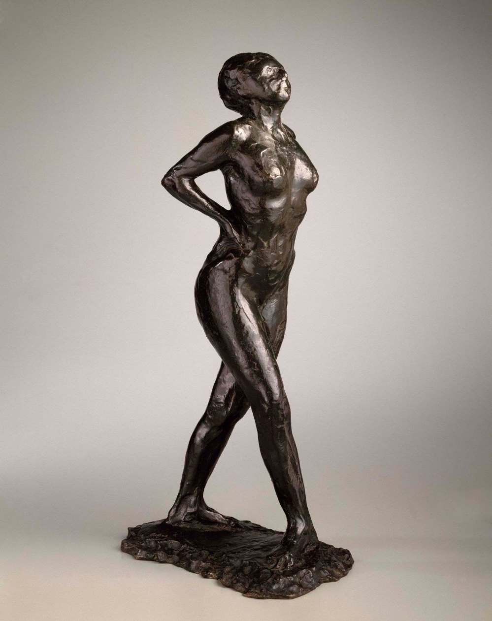 Edgar Degas
Dancer at Rest, Hands Behind Her Back, Right Leg Forward, modeled 1882-1895.
Bronze. 45.4 x 15.2 x 24.1 cm.
Brooklyn Museum.
Gift of Mr. and Mrs. Richard Rodgers, 70.176.5.