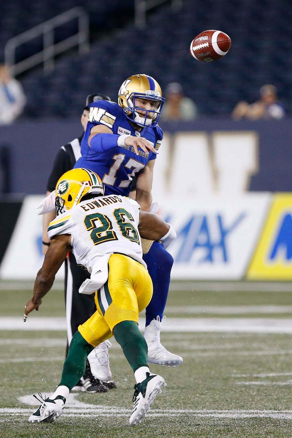 John Woods / The Canadian Press
Rookie Bombers quarterback Chris Streveler completed 53.6 per cent of his passes (15 of 28) for 178 yards, and was able to string together three touchdown drives.