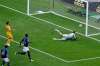 Australia goalkeeper Mathew Ryan fails to save the ball as France's Paul Pogba, second left, scores his side's second goal Saturday. (Hassan Ammar / The Associaed Press)