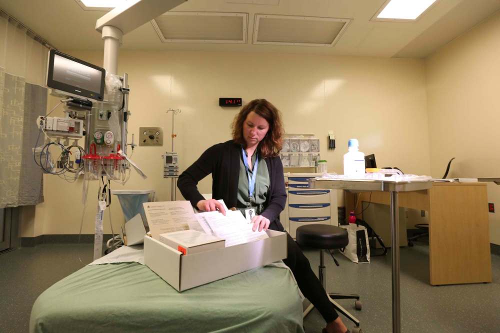 Tracy Abraham, Pinawa Hospital nurse and member of the provincial sexual assault working group, says the “super user friendly” RCMP kits have been a great assistance. (Ruth Bonneville / Winnipeg Free Press)