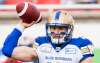 THE CANADIAN PRESS/Graham Hughes
Winnipeg Blue Bombers quarterback Streveler throws a pass during first half CFL football action against the Montreal Alouettes in Montreal, Friday.