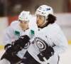PHIL HOSSACK / WINNIPEG FREE PRESS
Winnipeg Jets prospects Quinn Prestonworks, foreground, and Austin Wong are put through their paces Tuesday morning.