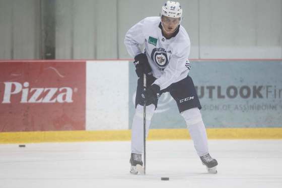 MIKE DEAL / WINNIPEG FREE PRESSWinnipeg Jets forward Kristian Vesalainen during development camp at Bell MTS Iceplex Wednesday morning.