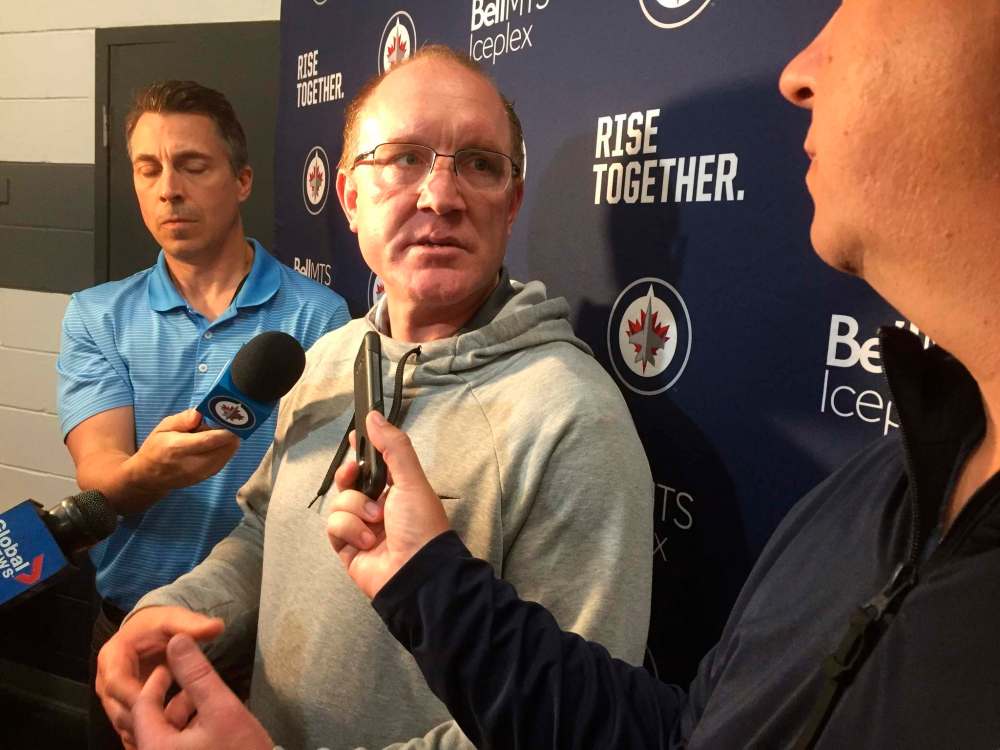 Winnipeg Jets’ co-ordinator of player development Jimmy Roy took some time Friday to reflect on the end of another summer camp in which 30 young prospects were put through the paces both on and off the ice. (Mike McIntyre / Winnipeg Free Press)