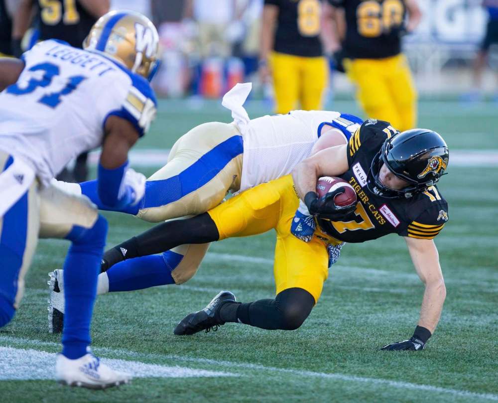 Peter Power / The Canadian Press Files
Veteran wide receiver Luke Tasker has helped the Hamilton Tiger-Cats move on from a terrible 2017 season to find early success in 2018.