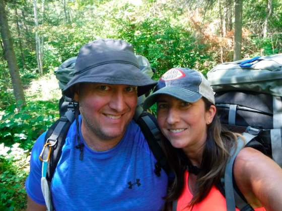 Ryan and Allison Potter at the beginning of the trail. (Supplied)