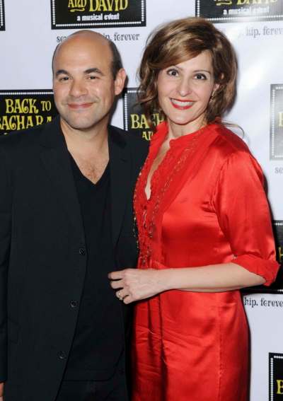 Nia Vardalos, right, and her husband Ian Gomez arrives at the opening night of 