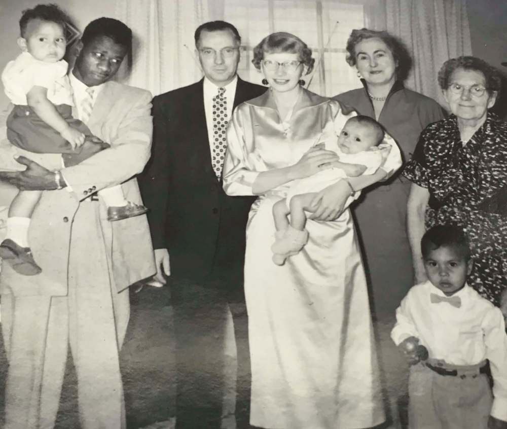 SUPPLIED
Audrey Desmond, centre, holding her infant son Lindsay flanked by her father and her stepmom. Audrey’s dad did not accept her husband, Henry Desmond (left), until after their second child, Terry (in Henry’s arms) was born. Audrey’s grandmother is on the right with Sterling.
